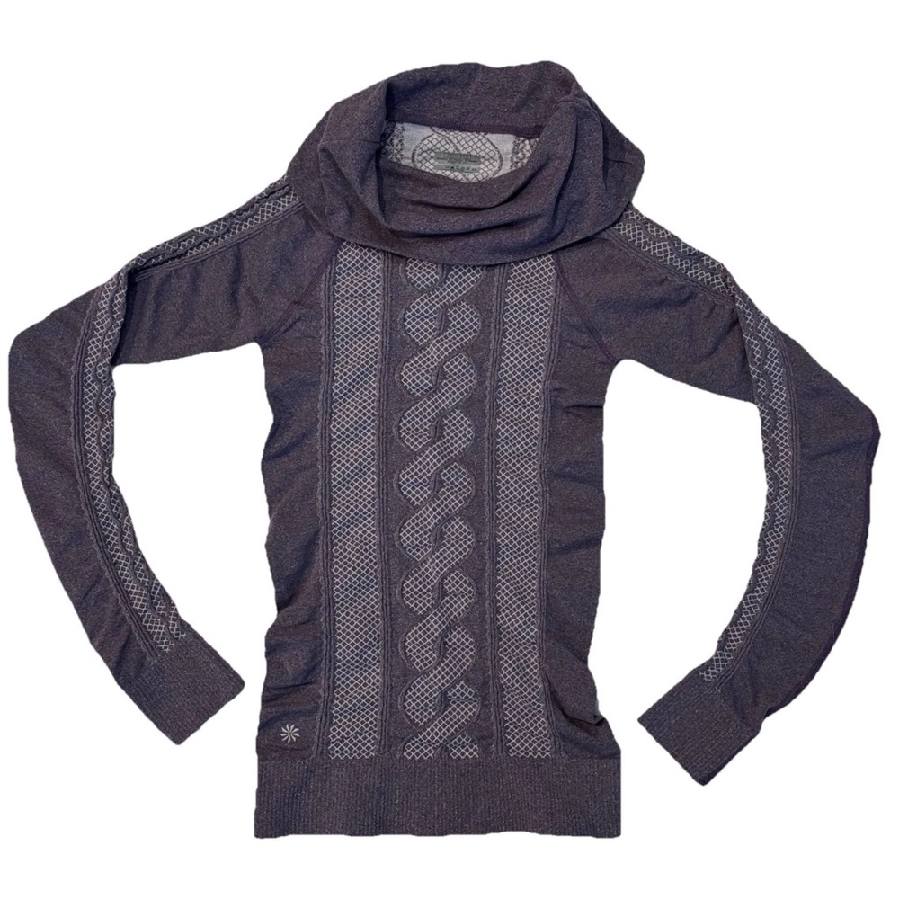 Athleta VTG Seamless Long Sleeve Cowlneck Sports Stretch Shirt
Purple Grey WMNXS